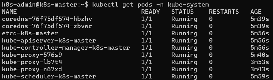 kubectl get pods -n kube-system